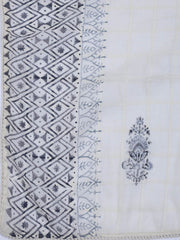 Neck Work Cotton Blend Unstitched Suit With Dupatta