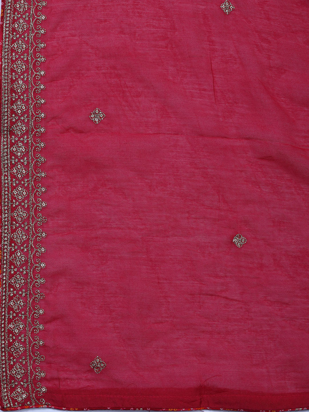 Neck Embroidered Cotton Blend Unstitched Suit With Dupatta