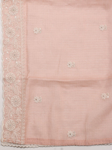 Embroidery Kota Cotton Unstitched Suit With Dupatta