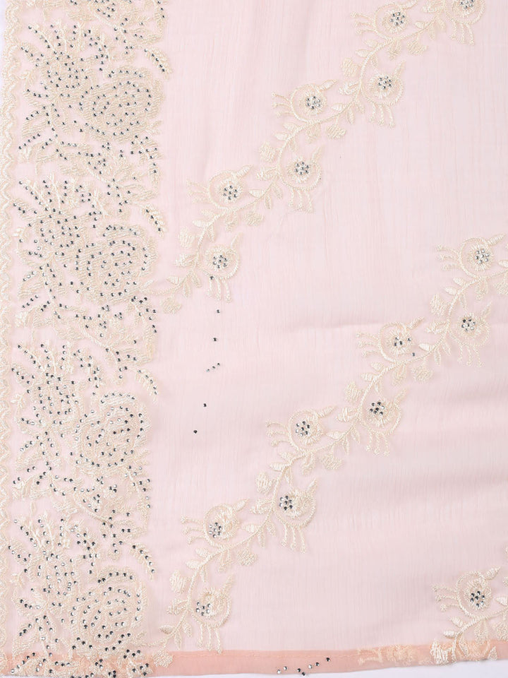 Embroidered Organza Unstitched Suit With Dupatta