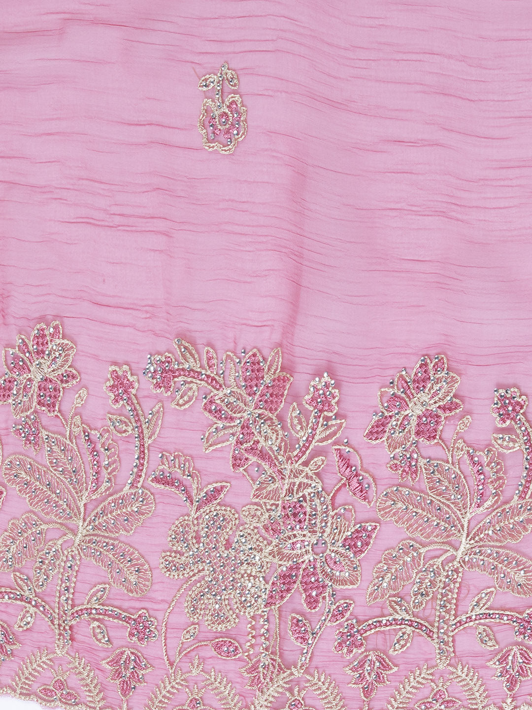 Embroidered Organza Unstitched Suit With Dupatta