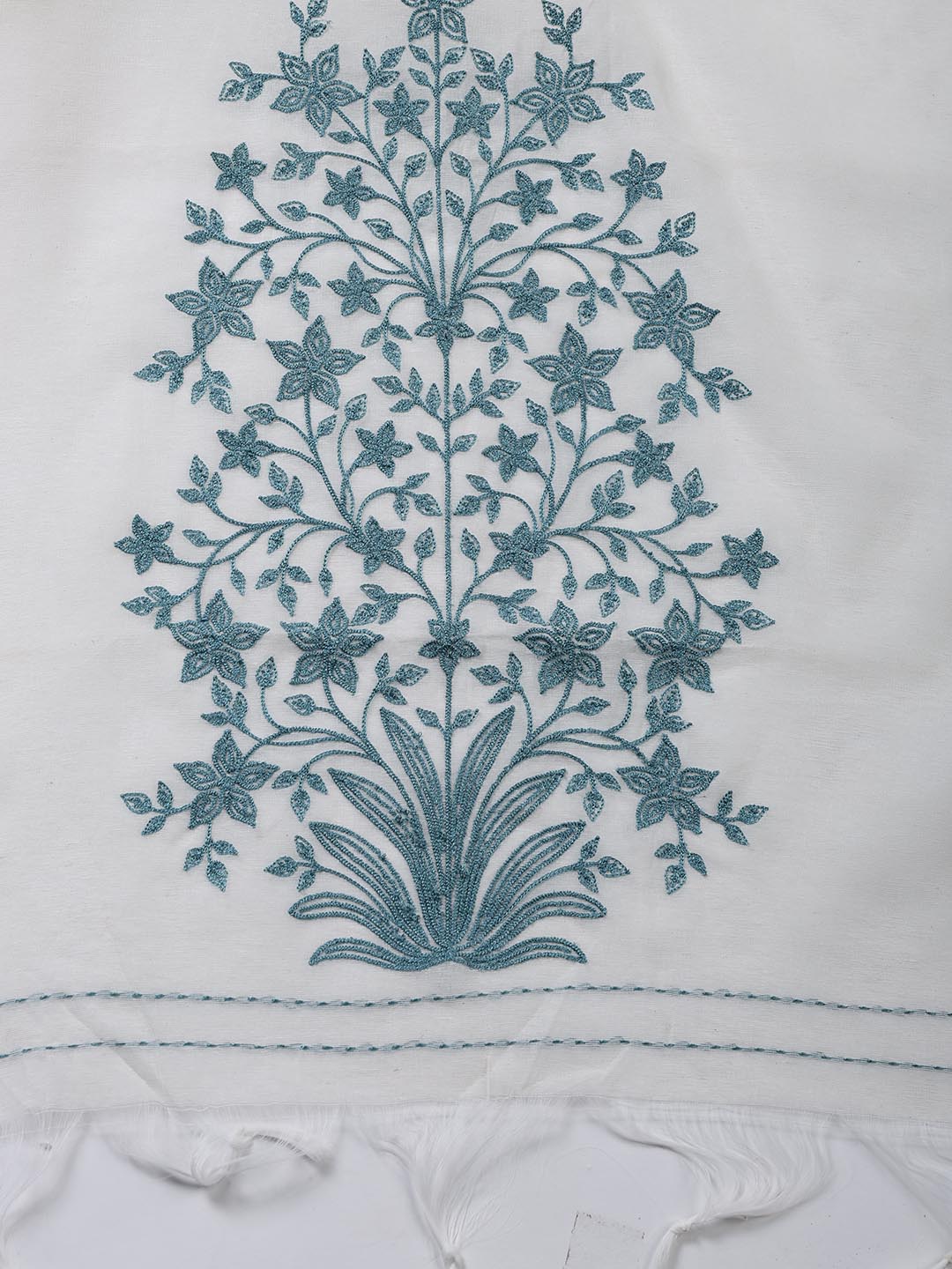 Plain Cotton Blend Unstitched Suit Piece With Dupatta