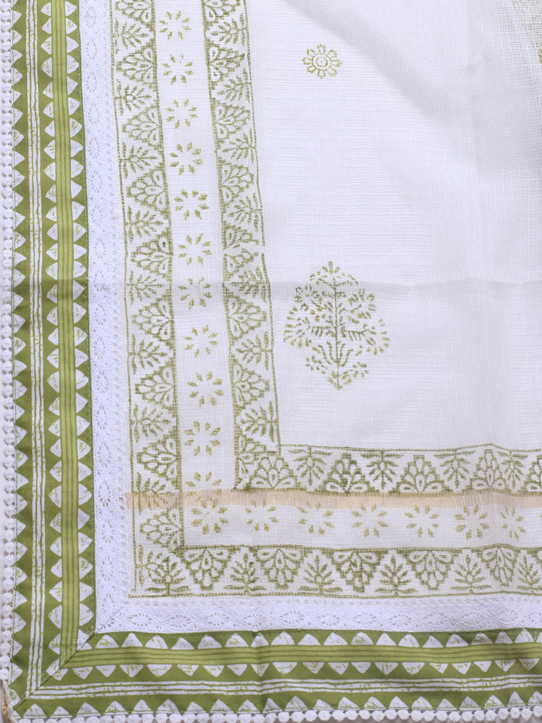 Printed Cotton Blend Unstitched Suit With Dupatta