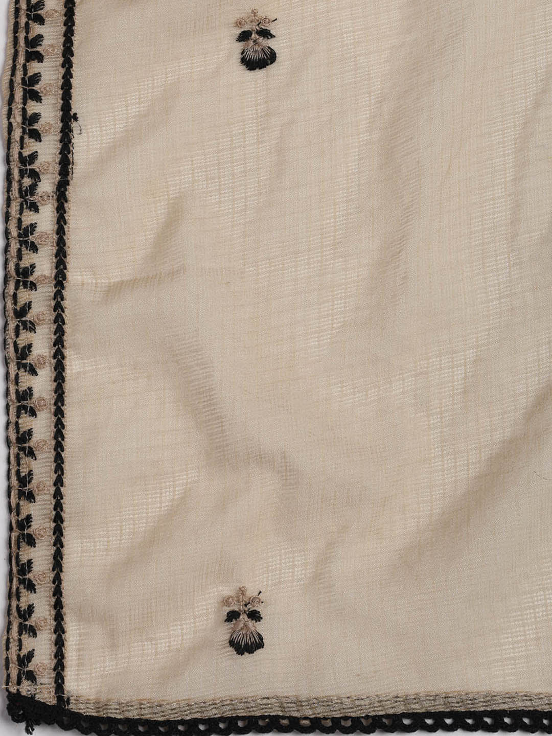 Embroidered Chanderi Unstitched Suit Piece With Dupatta