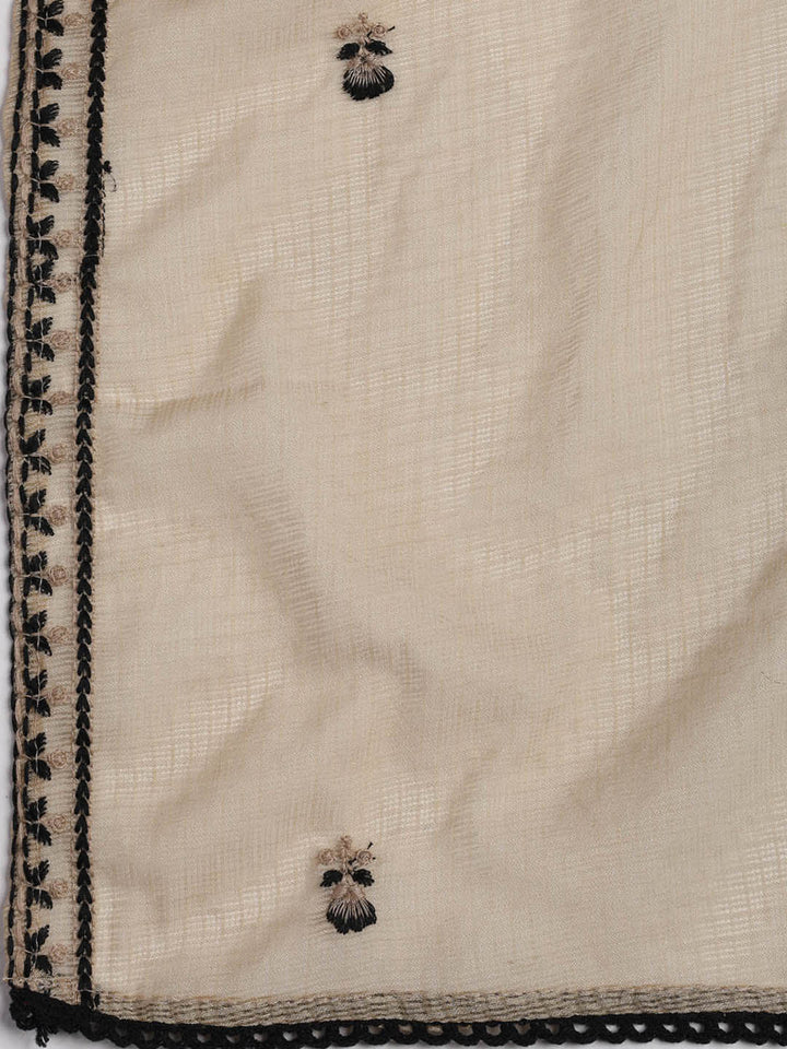 Embroidered Chanderi Unstitched Suit Piece With Dupatta