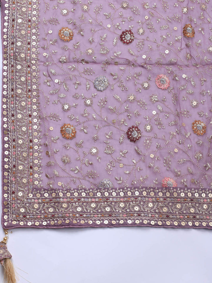 Embroidered Georgette Unstitched Suit Piece With Dupatta