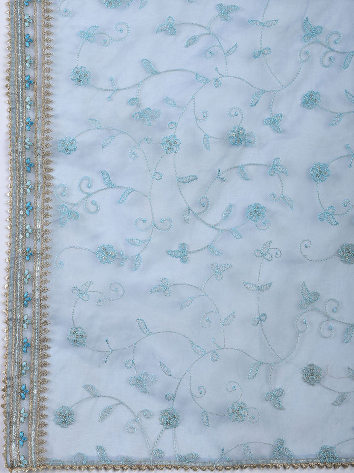 Neck Embroidery Tissue Unstitched Suit With Dupatta