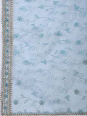 Neck Embroidery Tissue Unstitched Suit With Dupatta