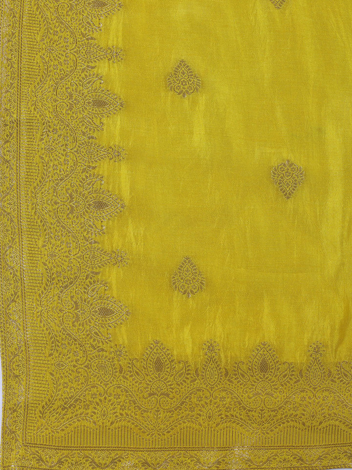 Woven Chanderi Unstitched Suit Piece With Dupatta
