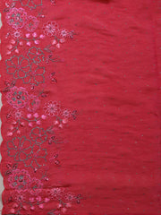 Embroidered Chinon Unstitched Suit With Dupatta