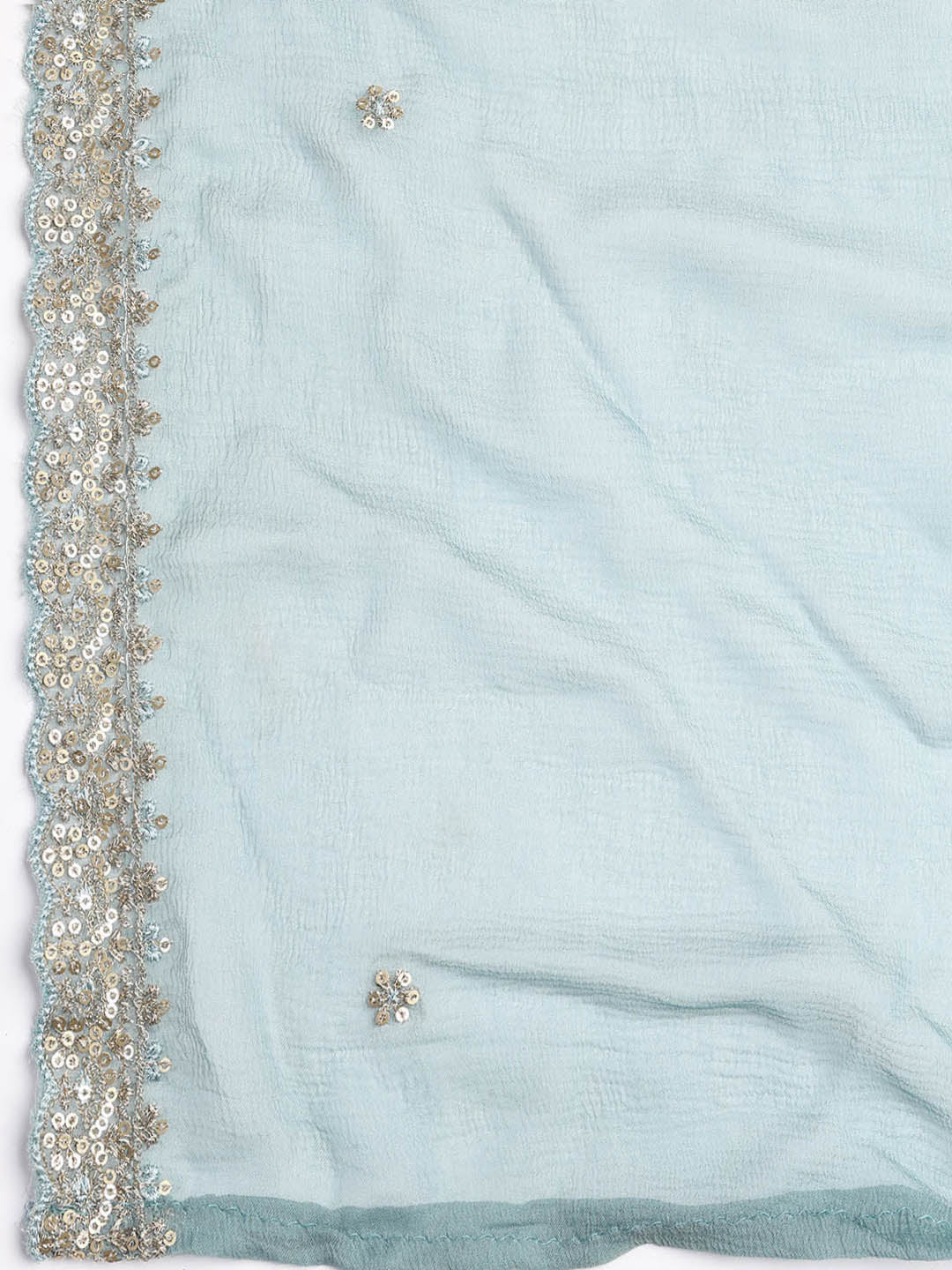 Patch Neck Art Silk Unstitched Suit With Dupatta