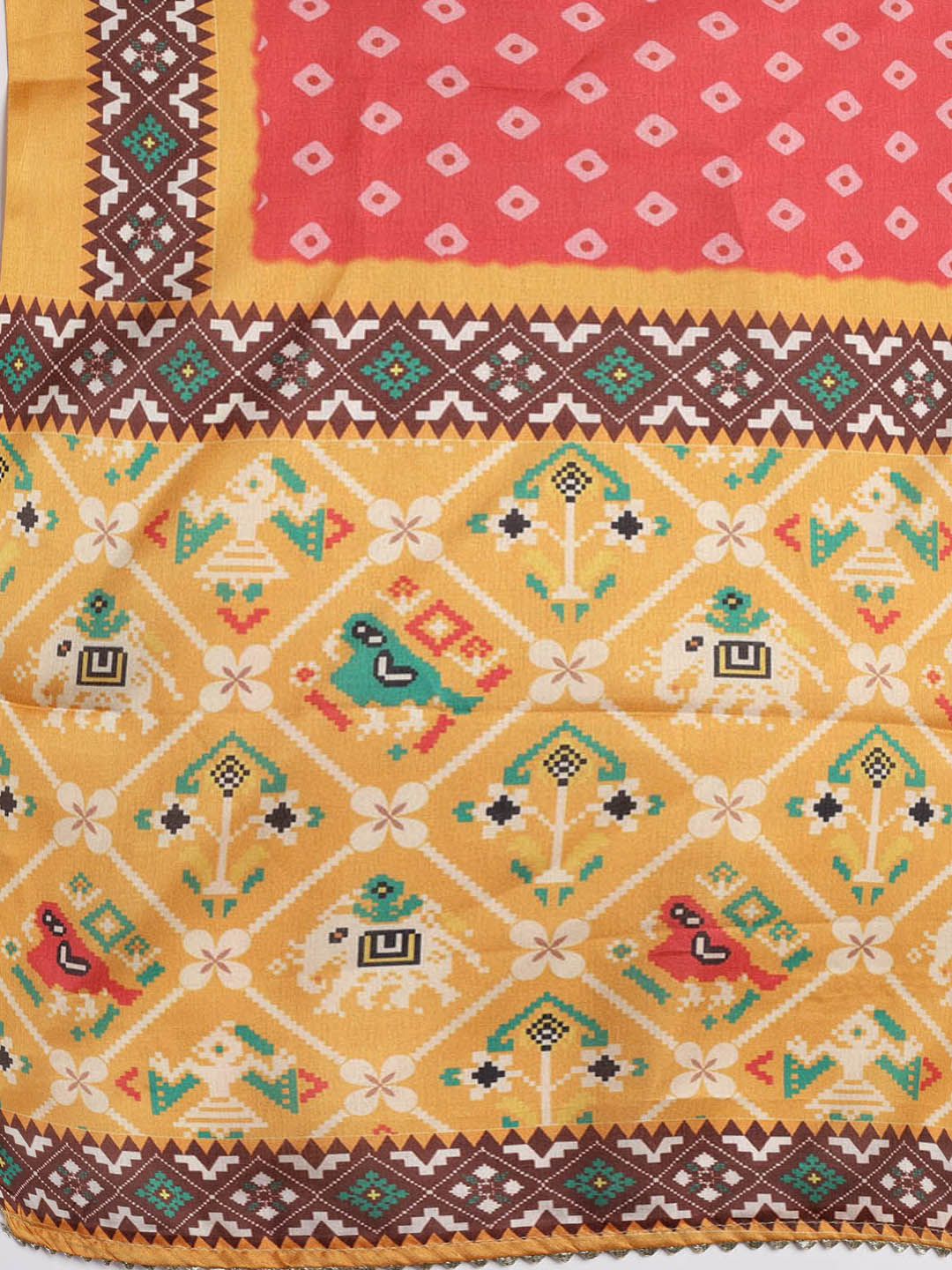 Cotton Blend Unstitched Suit Piece With Dupatta