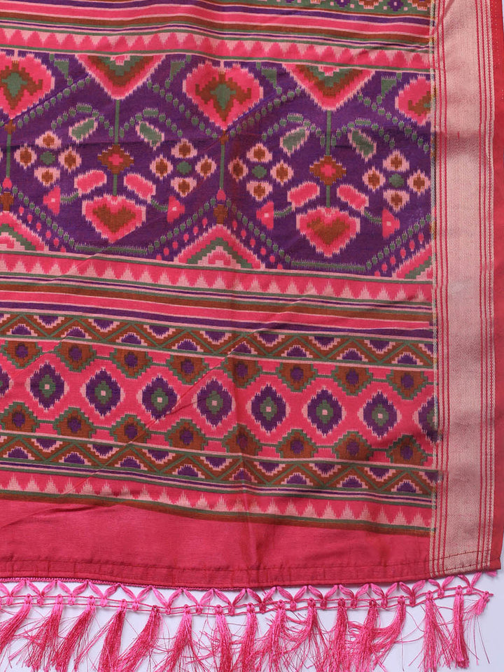 Art Silk Unstitched Suit Piece With Dupatta