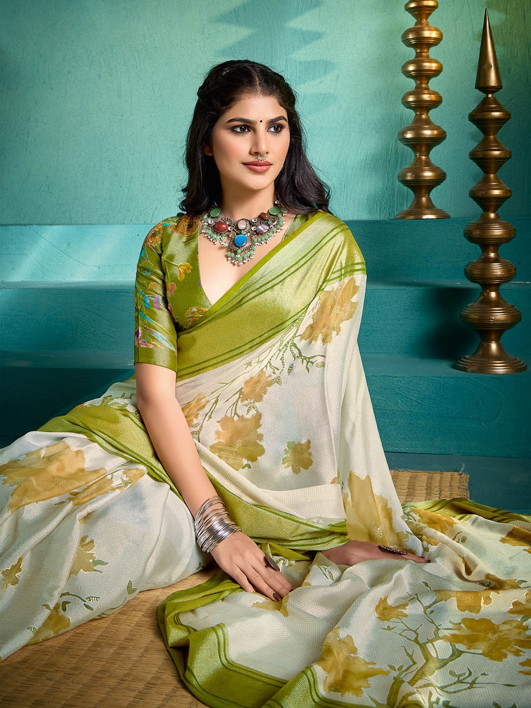 Digital Floral Printed Georgette Saree