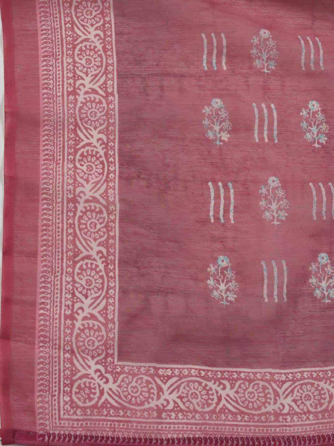 Neck Embroidered Chanderi Unstitched Suit Piece With Dupatta