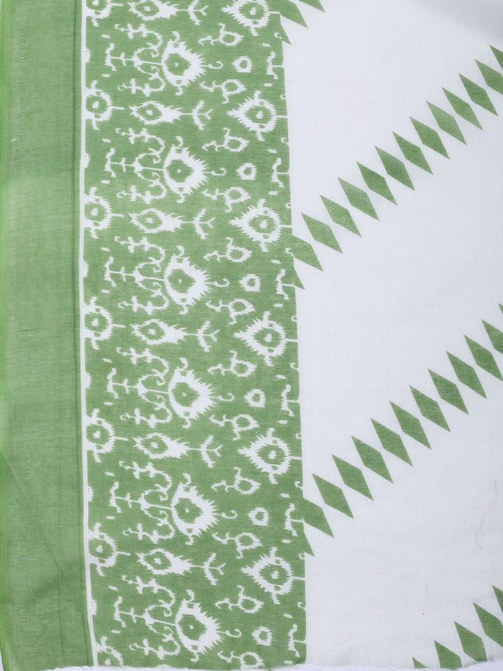 Printed Cotton Blend Unstitched Suit With Dupatta