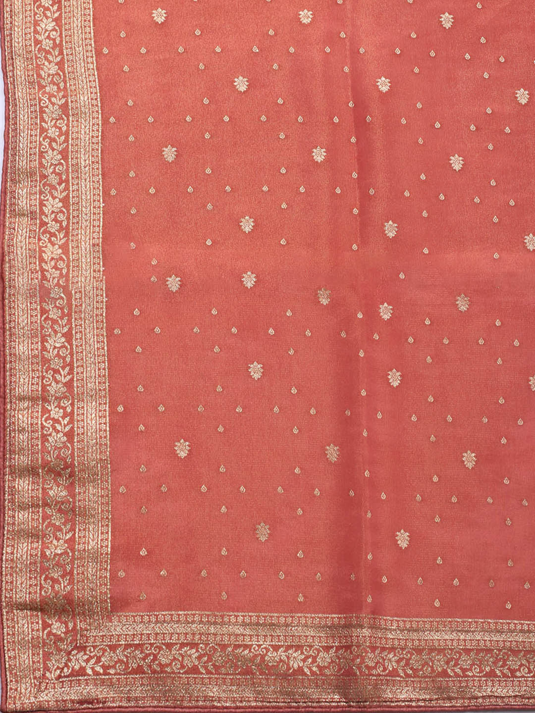 Embroidered Art Silk Unstitched Suit Piece With Dupatta