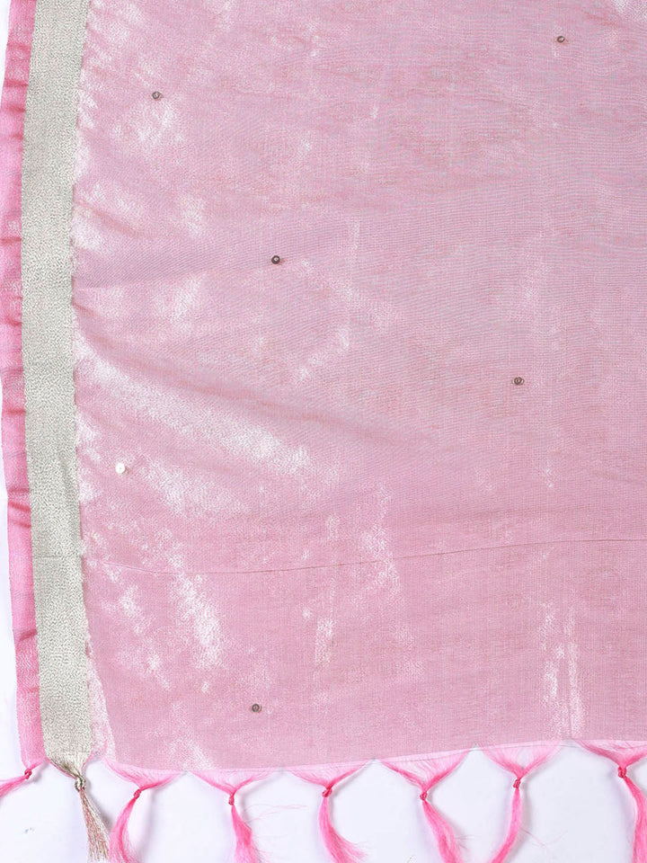 Neck Embroidered Organza Unstitched Suit With Dupatta