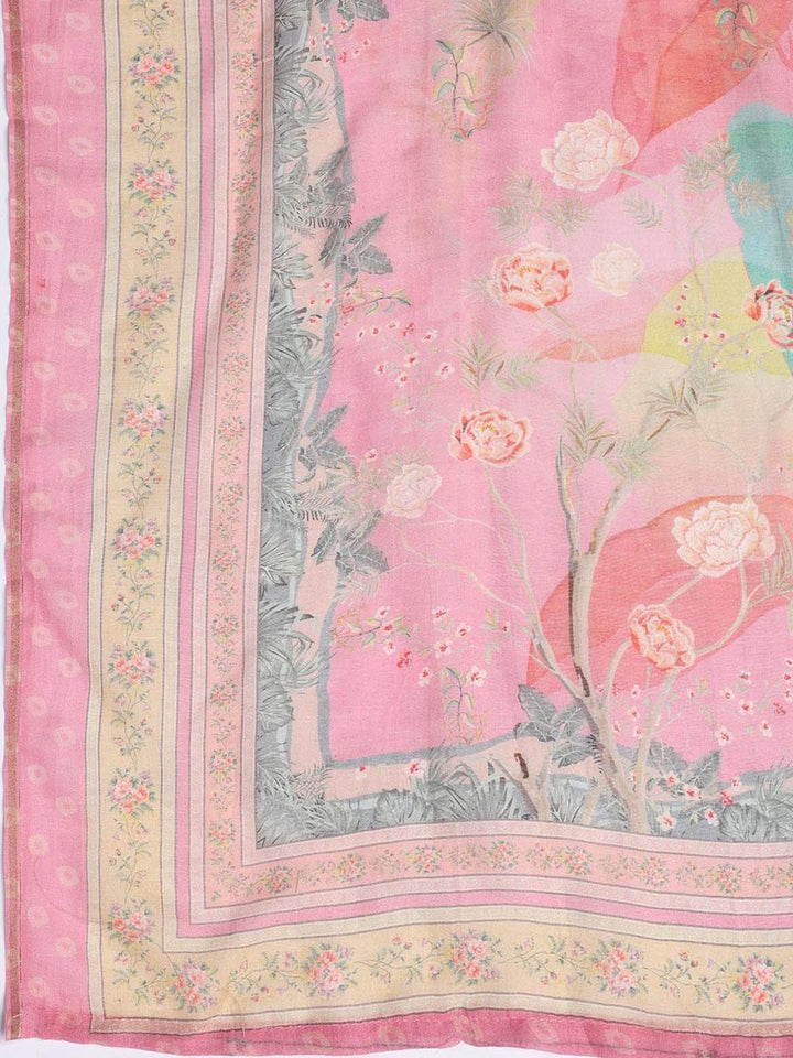 Printed Muslin Unstitched Suit With Dupatta