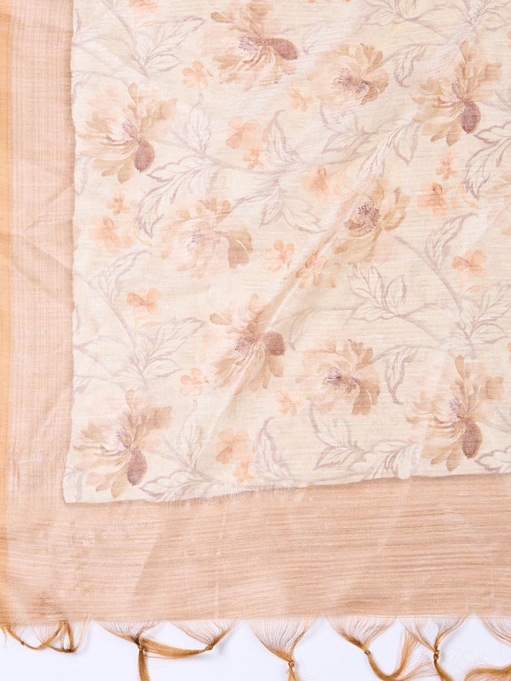 Neck Embroidered Chanderi Unstitched Suit With Dupatta
