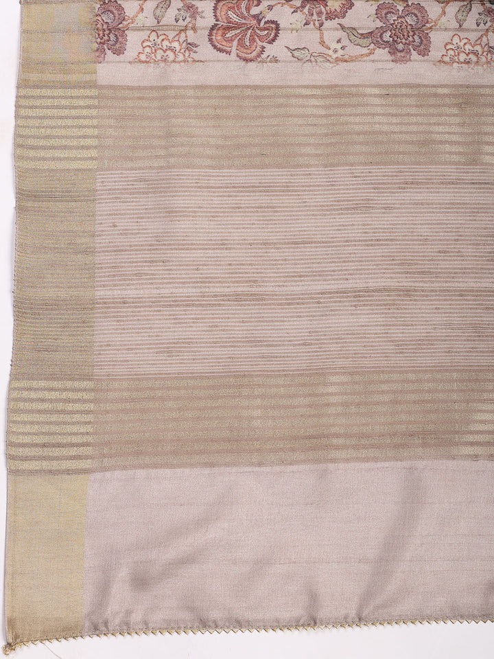 Neck Embroidered Tissue Unstitched Suit With Dupatta