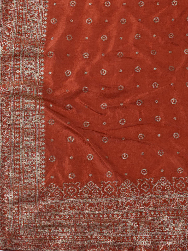 Embroidered Art Silk Unstitched Suit Piece With Dupatta