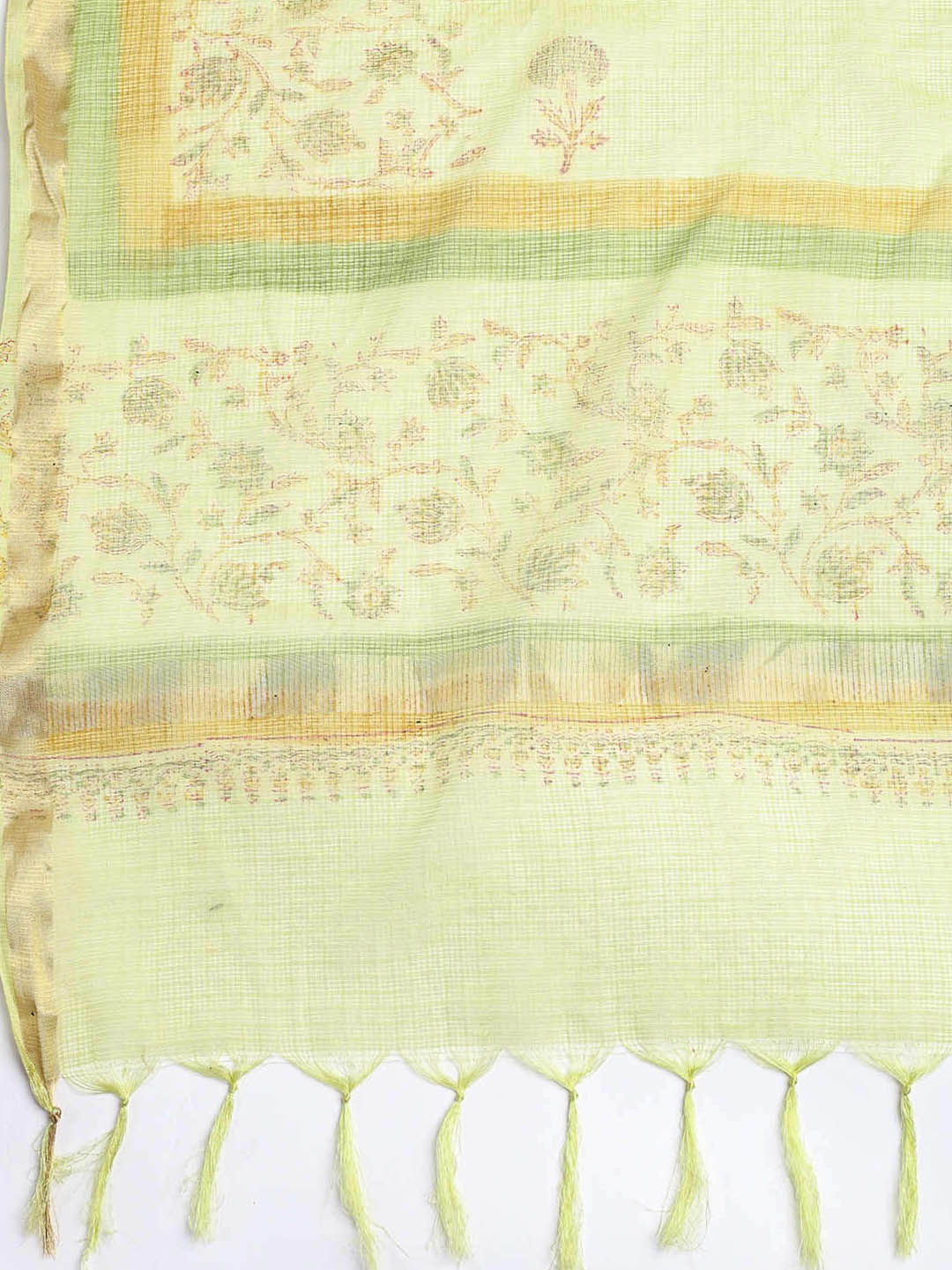 Printed Cotton Blend Unstitched Suit With Dupatta