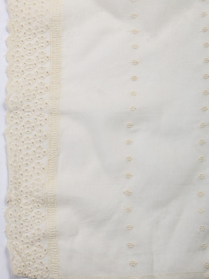 Woven Embroidered Cotton Blend Unstitched Suit With Dupatta