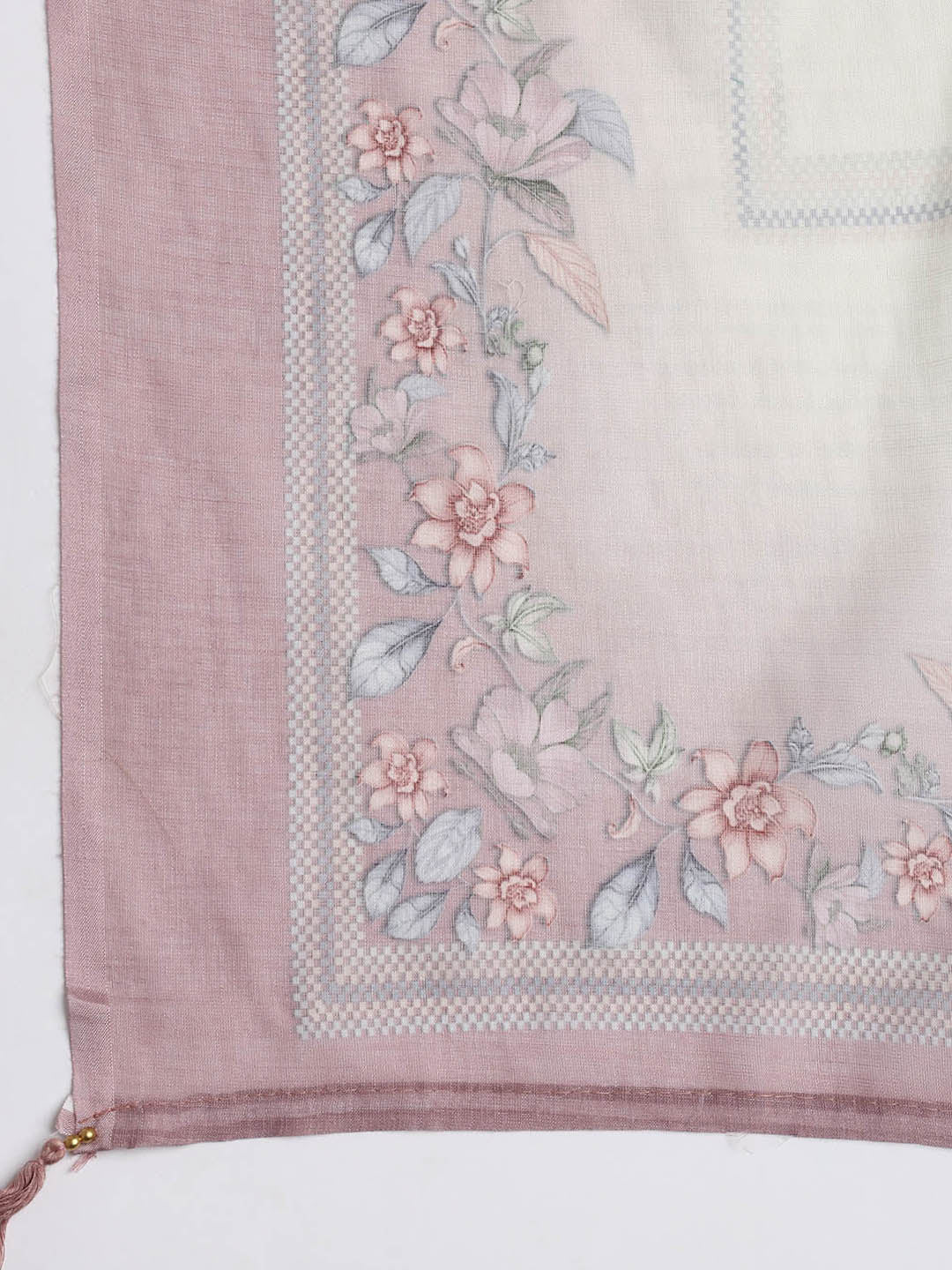 Printed Linen Unstitched Suit Piece With Dupatta