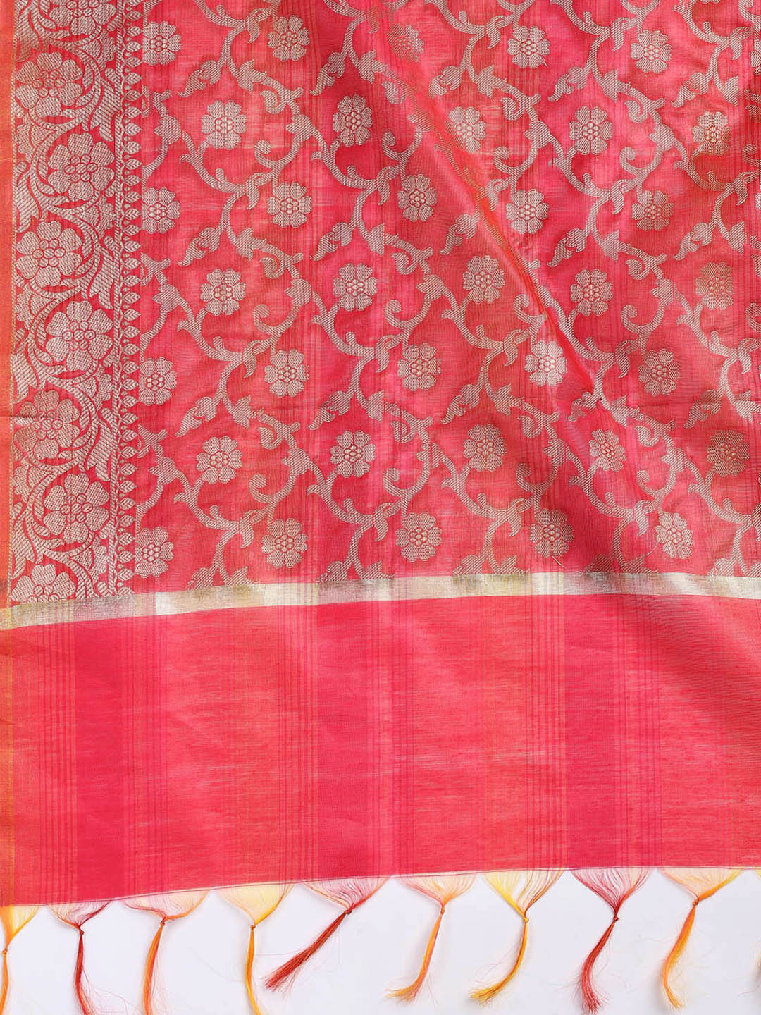 Woven Chanderi Unstitched Suit With Dupatta