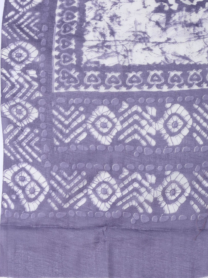 Printed Cotton Blend Unstitched Suit With Dupatta