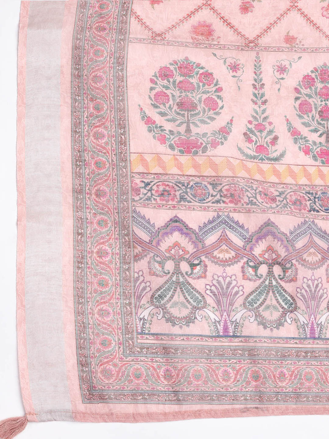 Printed Linen Unstitched Suit With Dupatta