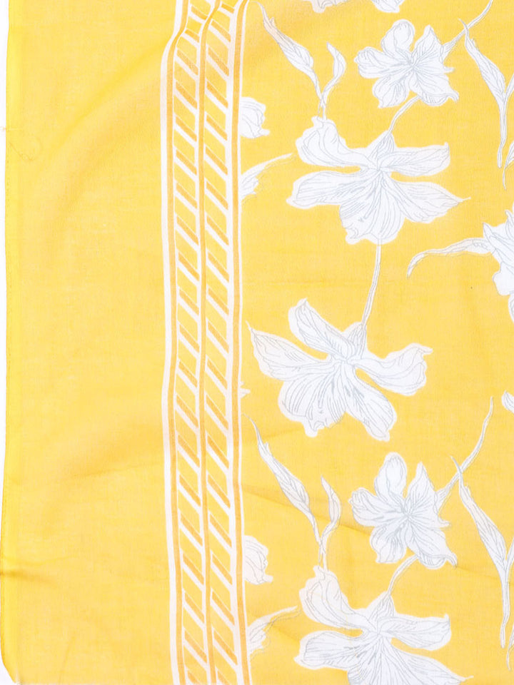 Neck Patti Cotton Blend Unstitched Suit With Dupatta