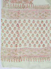Neck Work Cotton Blend Unstitched Suit With Dupatta