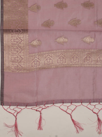 Woven Chanderi Unstitched Suit With Dupatta