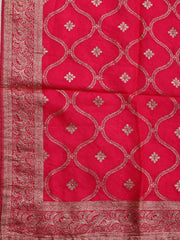 Woven Art Silk Unstitched Suit Piece With Dupatta