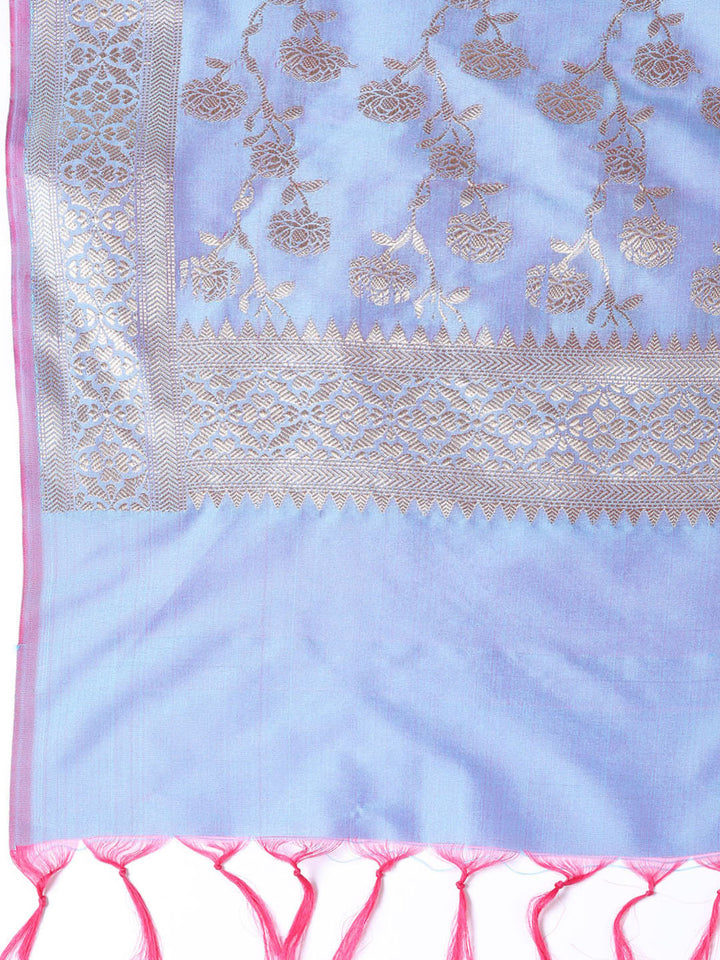 Woven Chanderi Unstitched Suit Piece With Dupatta