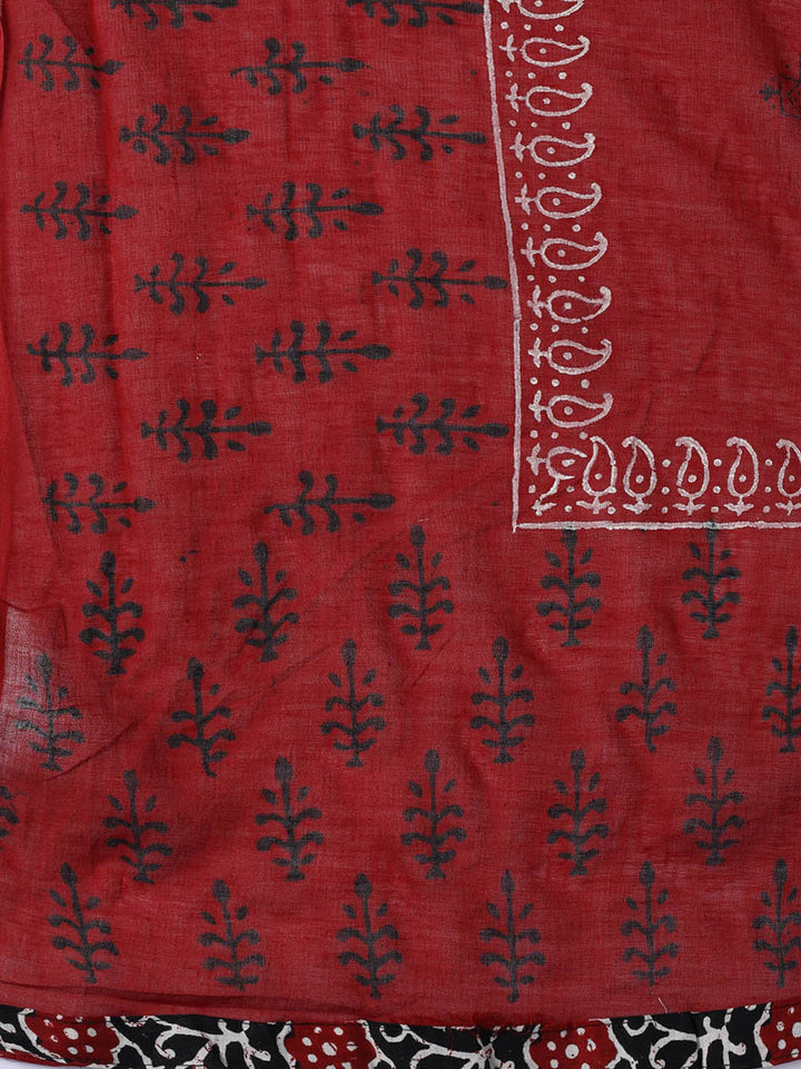 Printed Cotton Blend Unstitched Suit With Dupatta