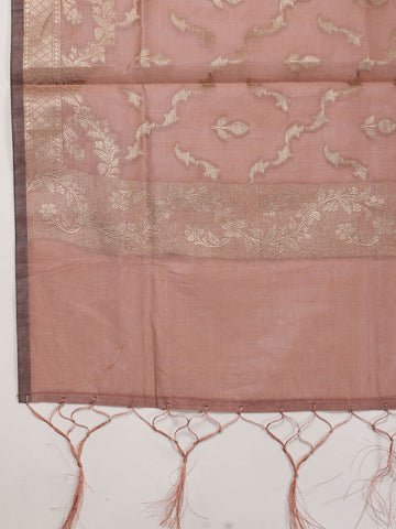 Woven Chanderi Unstitched Suit With Dupatta