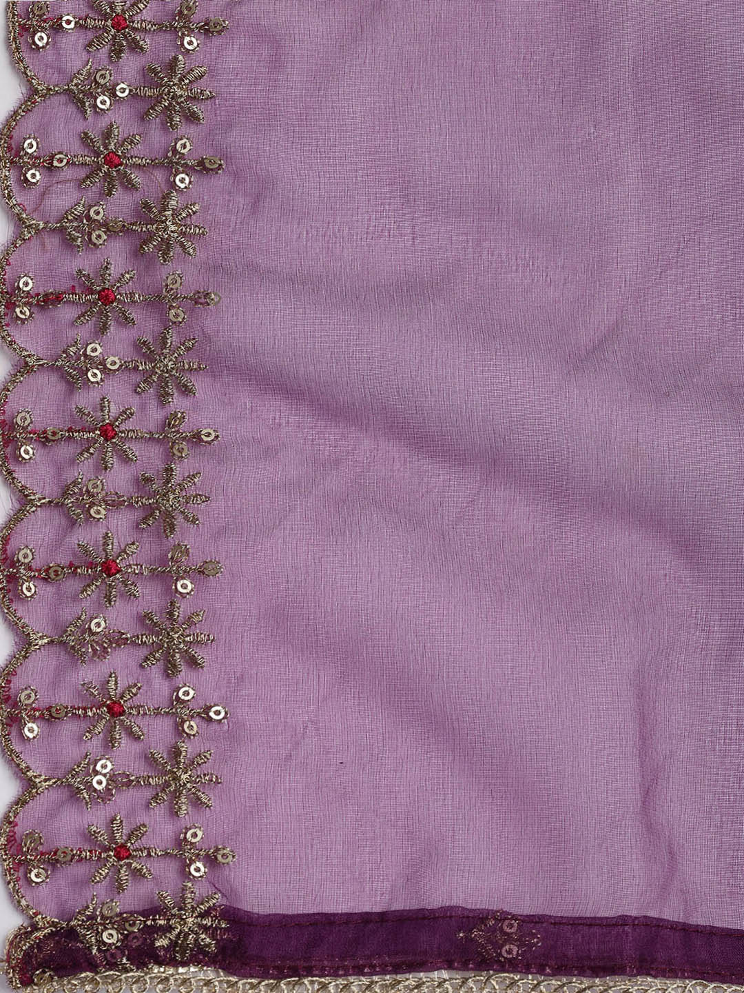 Embroidered Chanderi Unstitched Suit With Dupatta