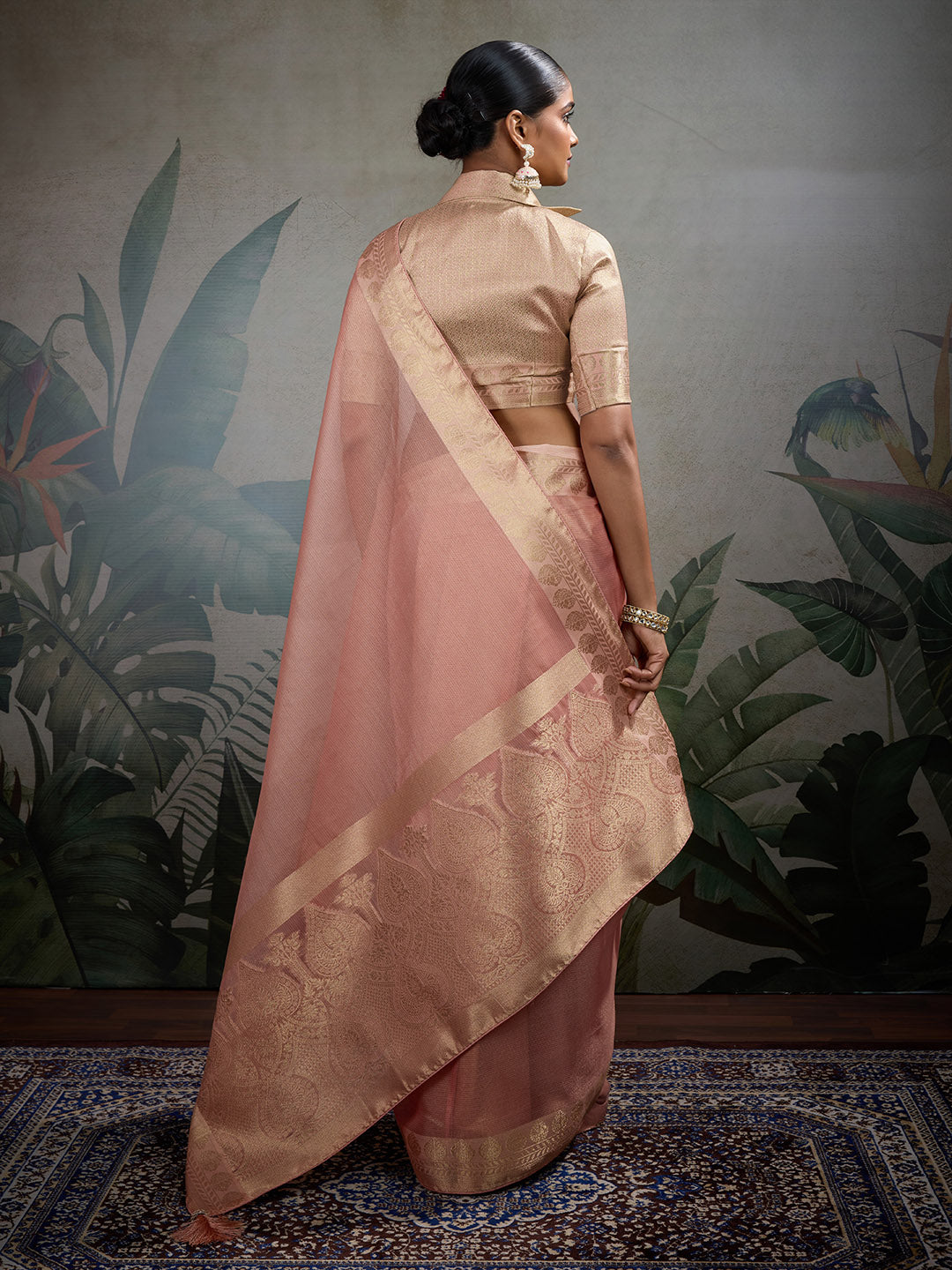 Woven Border Plain Art Silk Saree