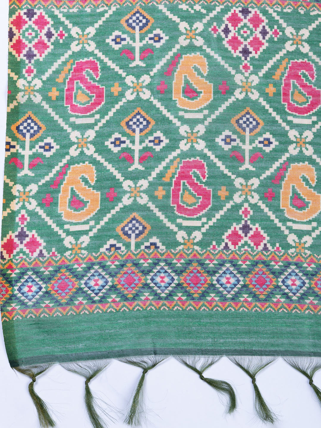 Neck Embroidered Chanderi Unstitched Suit With Dupatta