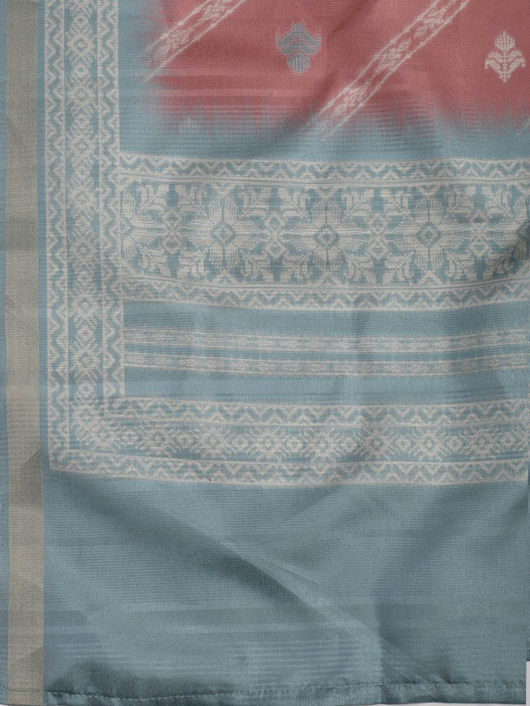 Embroidered Chanderi Unstitched Suit Piece With Dupatta