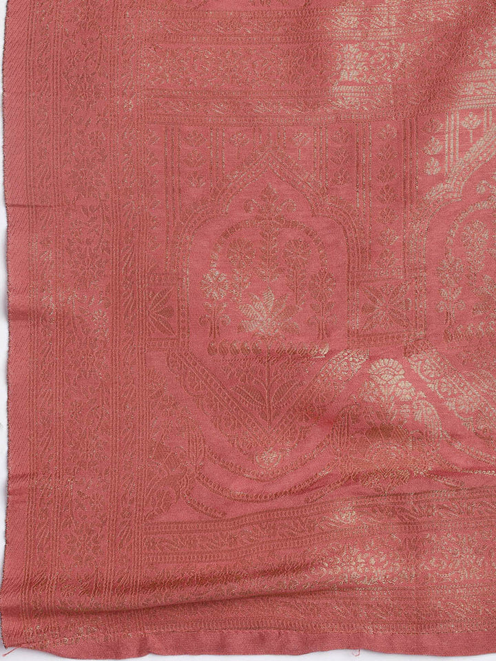 Embroidered Chanderi Unstitched Suit Piece With Dupatta