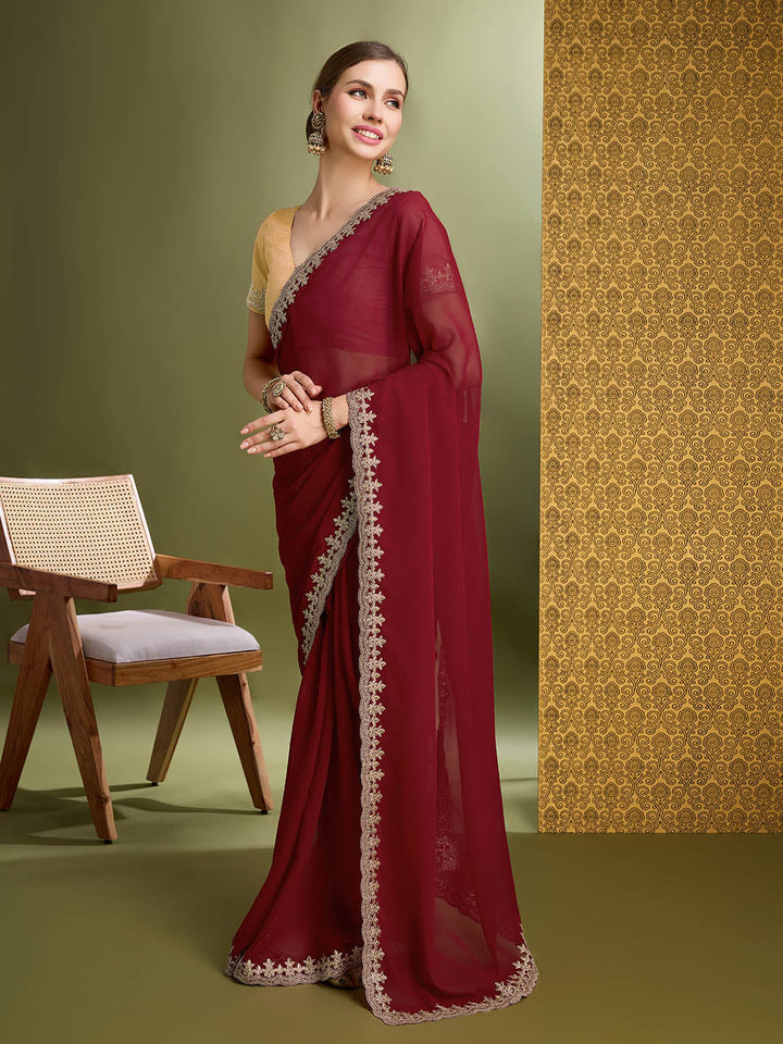 Georgette Embroidered Saree