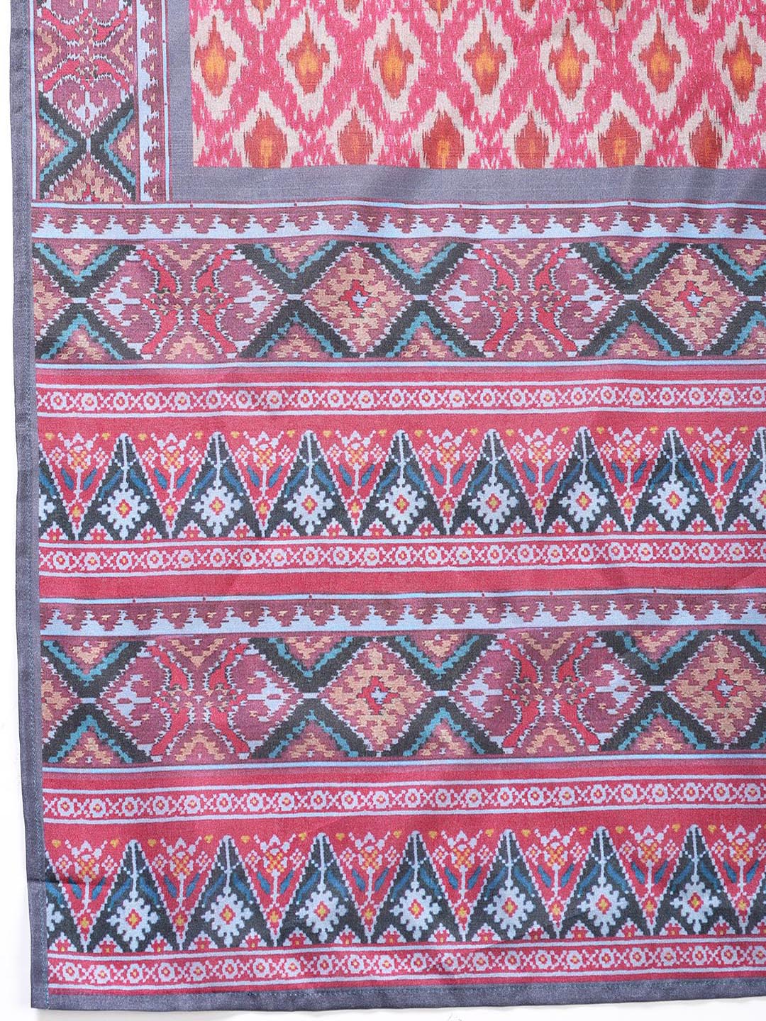 Printed Chanderi Unstitched Suit With Dupatta