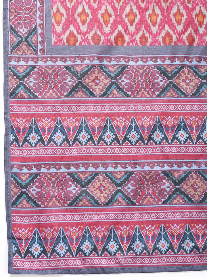 Printed Chanderi Unstitched Suit With Dupatta