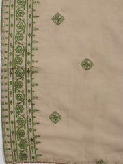 Embroidered Cotton Blend Unstitched Suit Piece With Dupatta