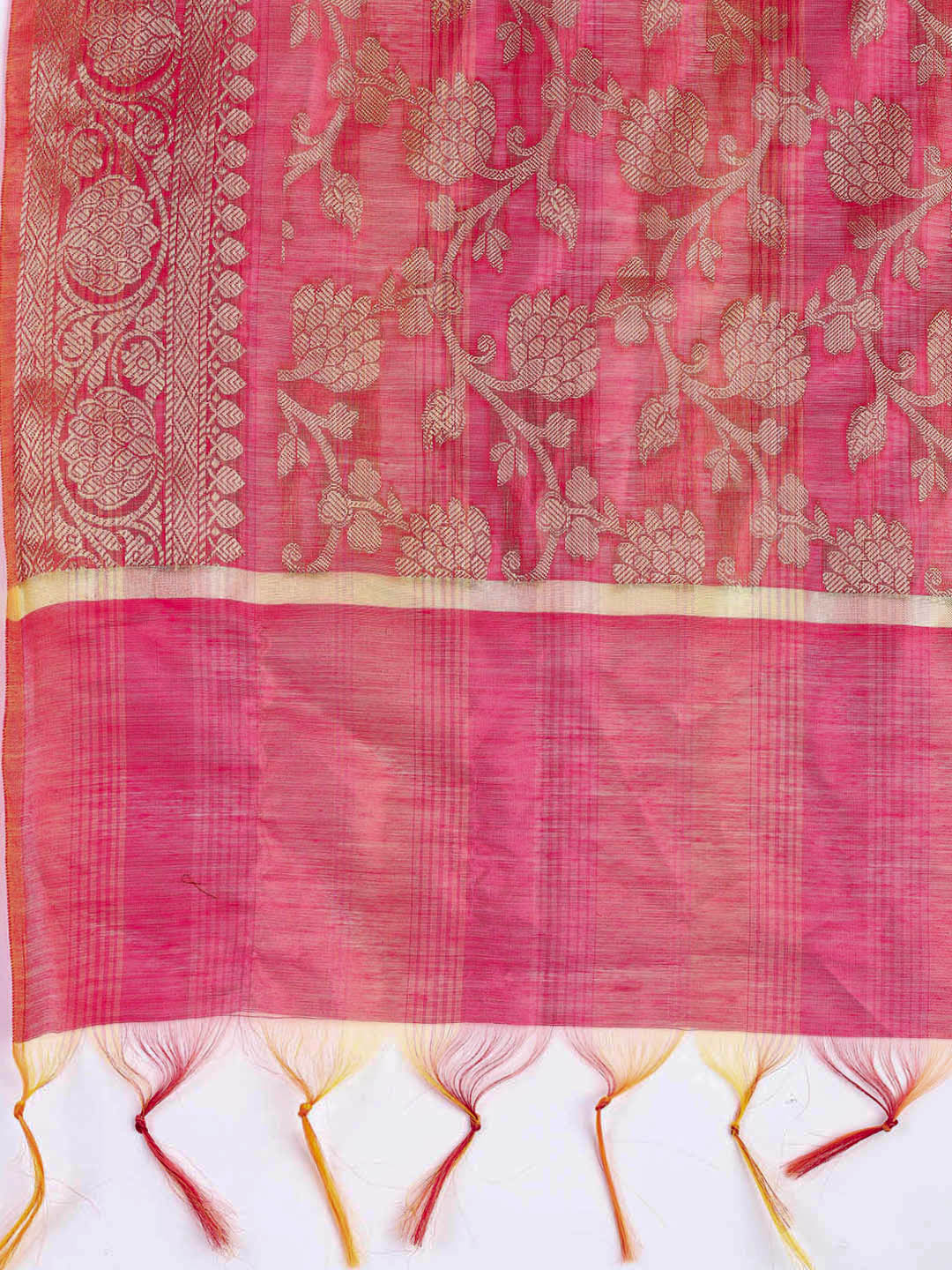 Woven Chanderi Unstitched Suit With Dupatta