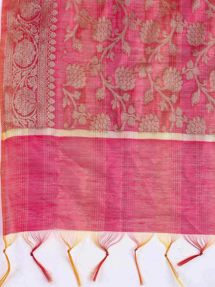 Woven Chanderi Unstitched Suit With Dupatta